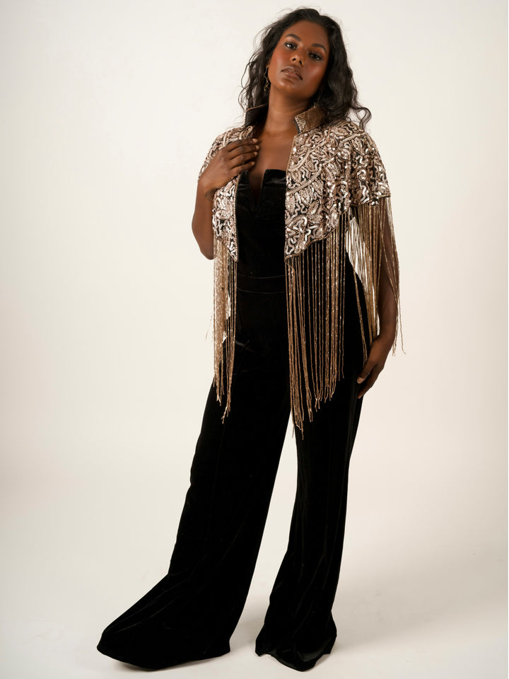 Champagne Beaded Cape
