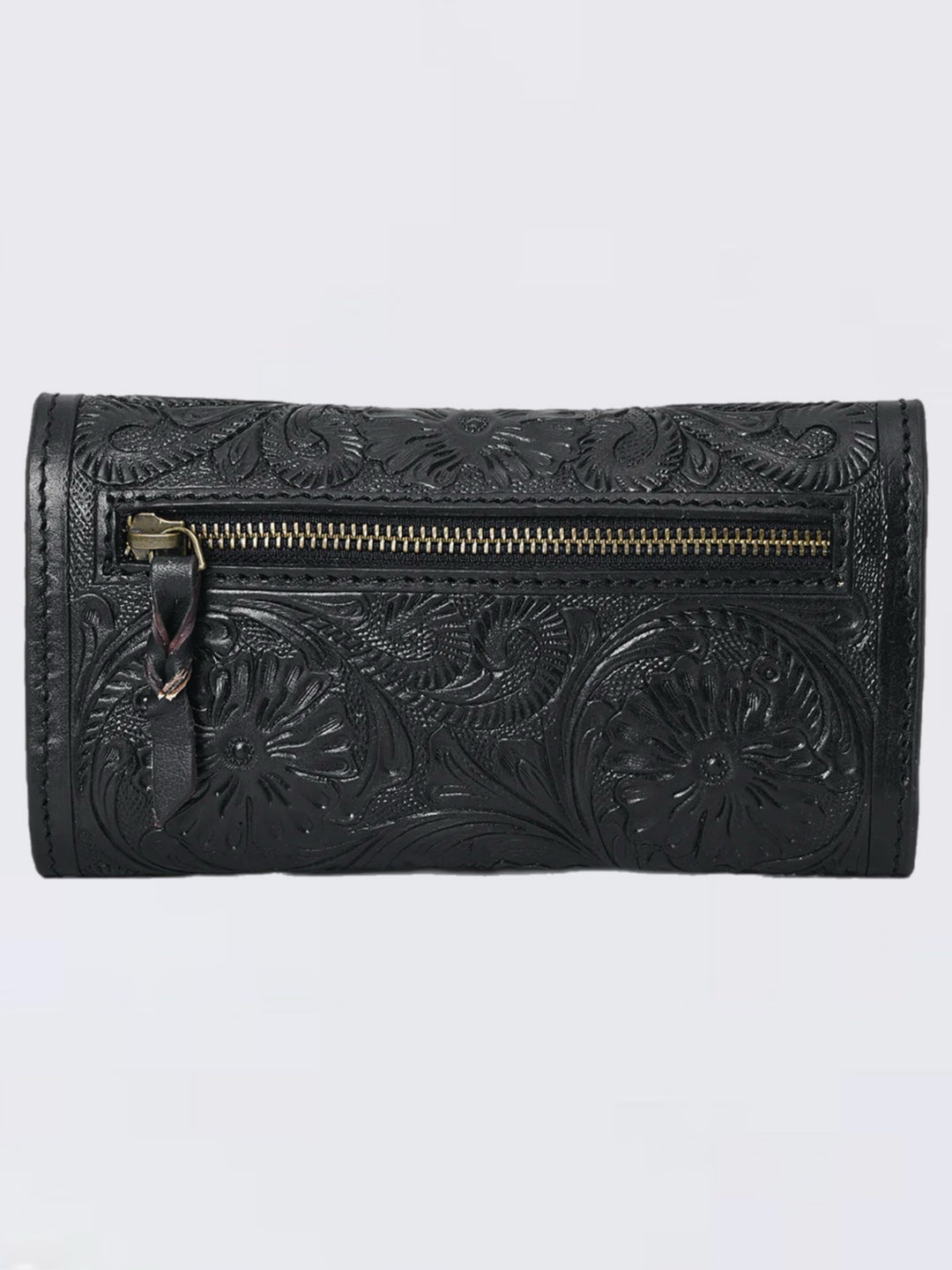 Eclipse Black Tri-Fold Leather Wallet