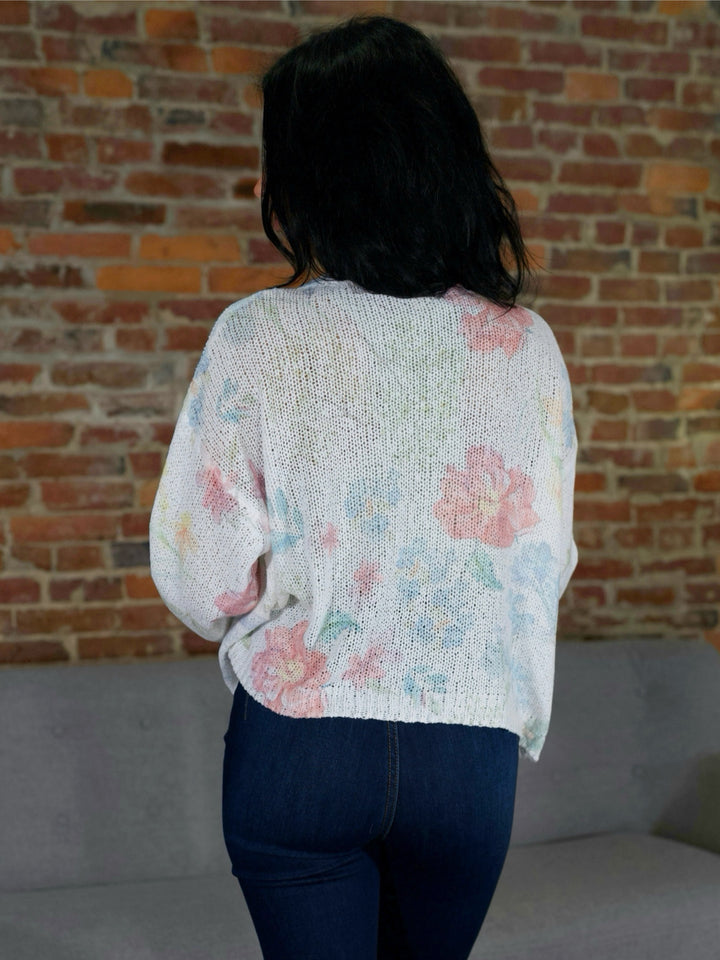 POL Can’t-Take-It-Off Button Down Floral Cardigan Sweater