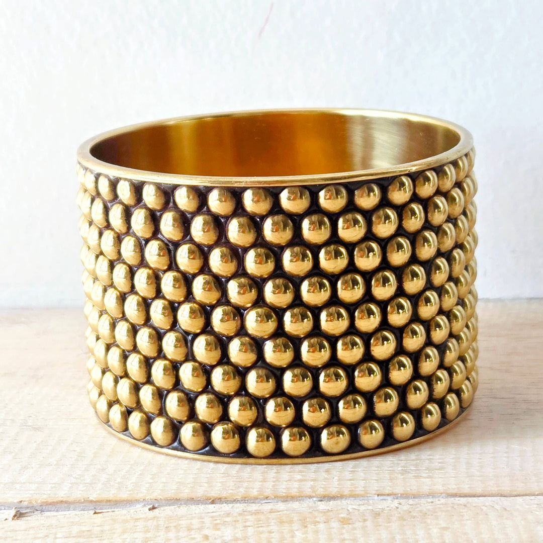 Brass Studded Cuff Bracelet