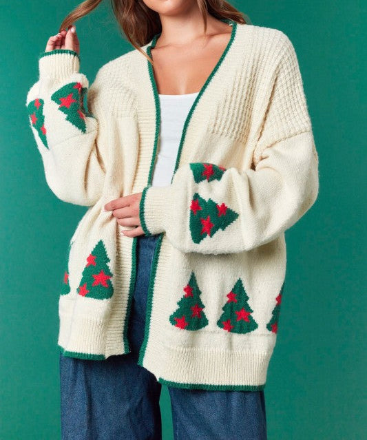 Christmas Trees Sweater Cardigan