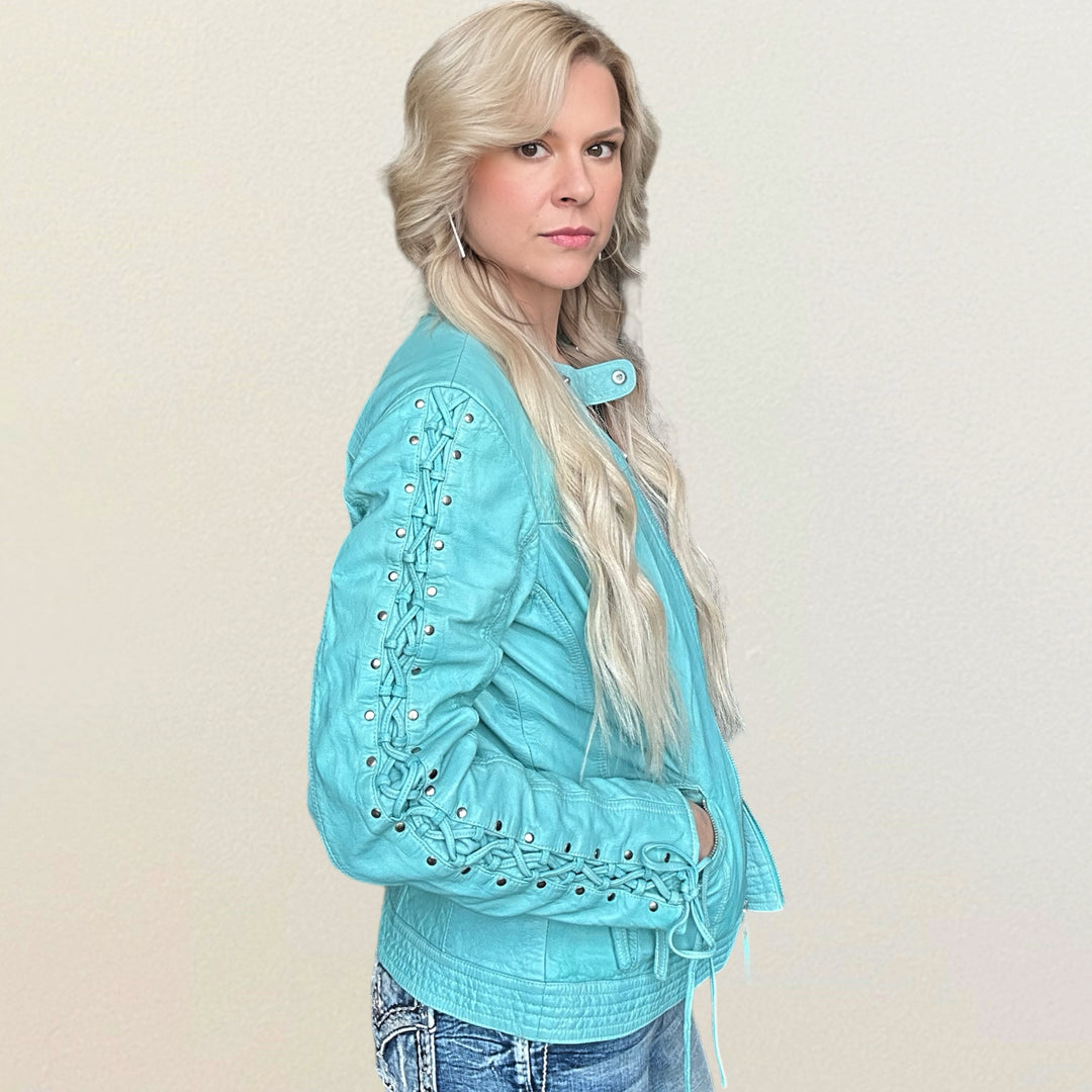 Scully Teal Rush Leather Jacket - Salt and Grace Boutique