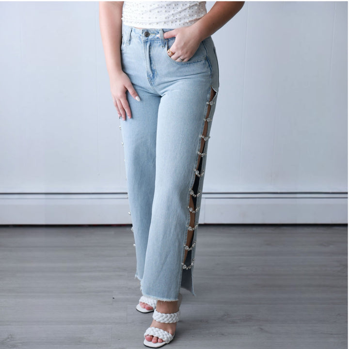 Diamond Detail Denim Jeans