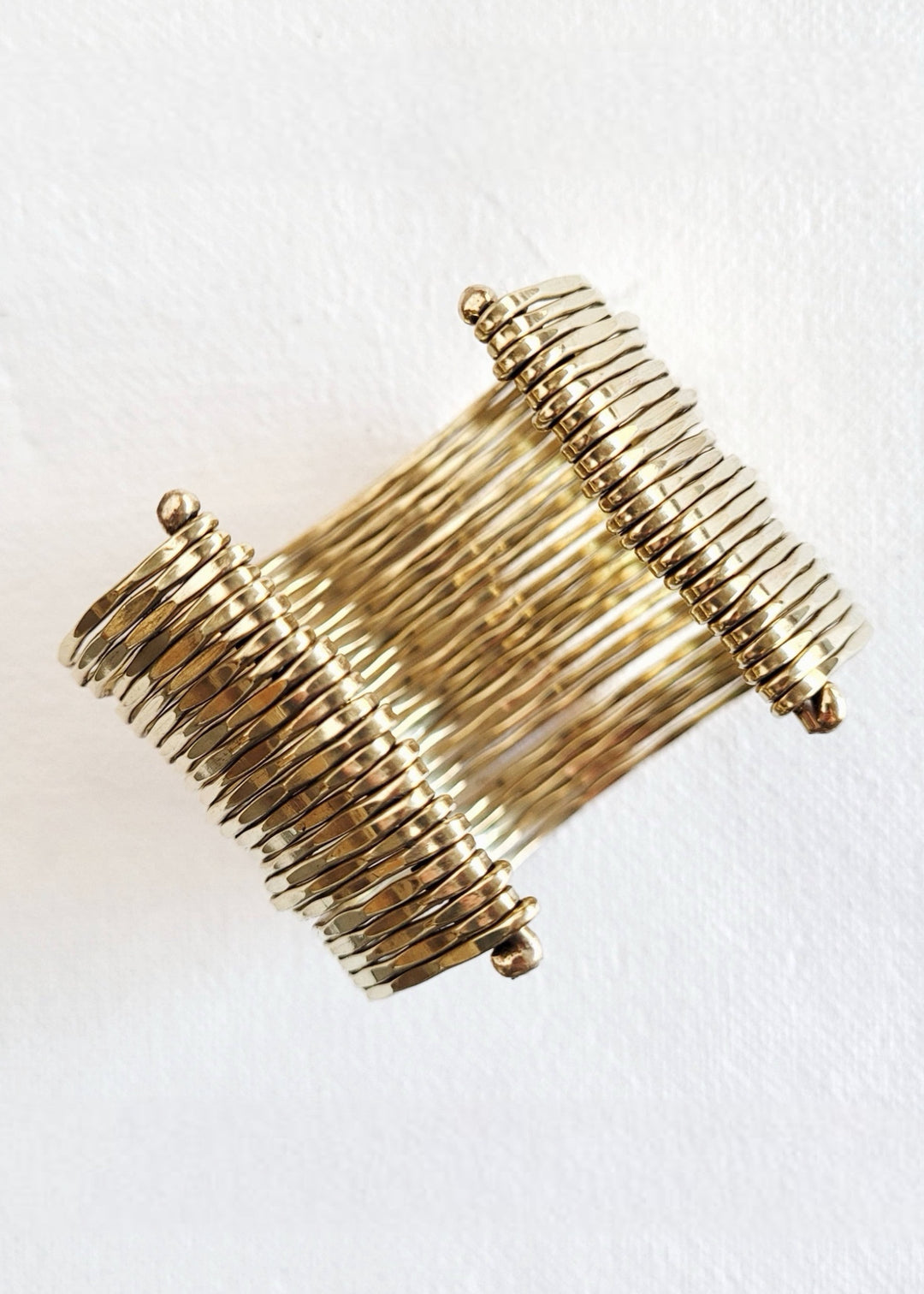 Brass multi layered wire bohemian cuff bracelet