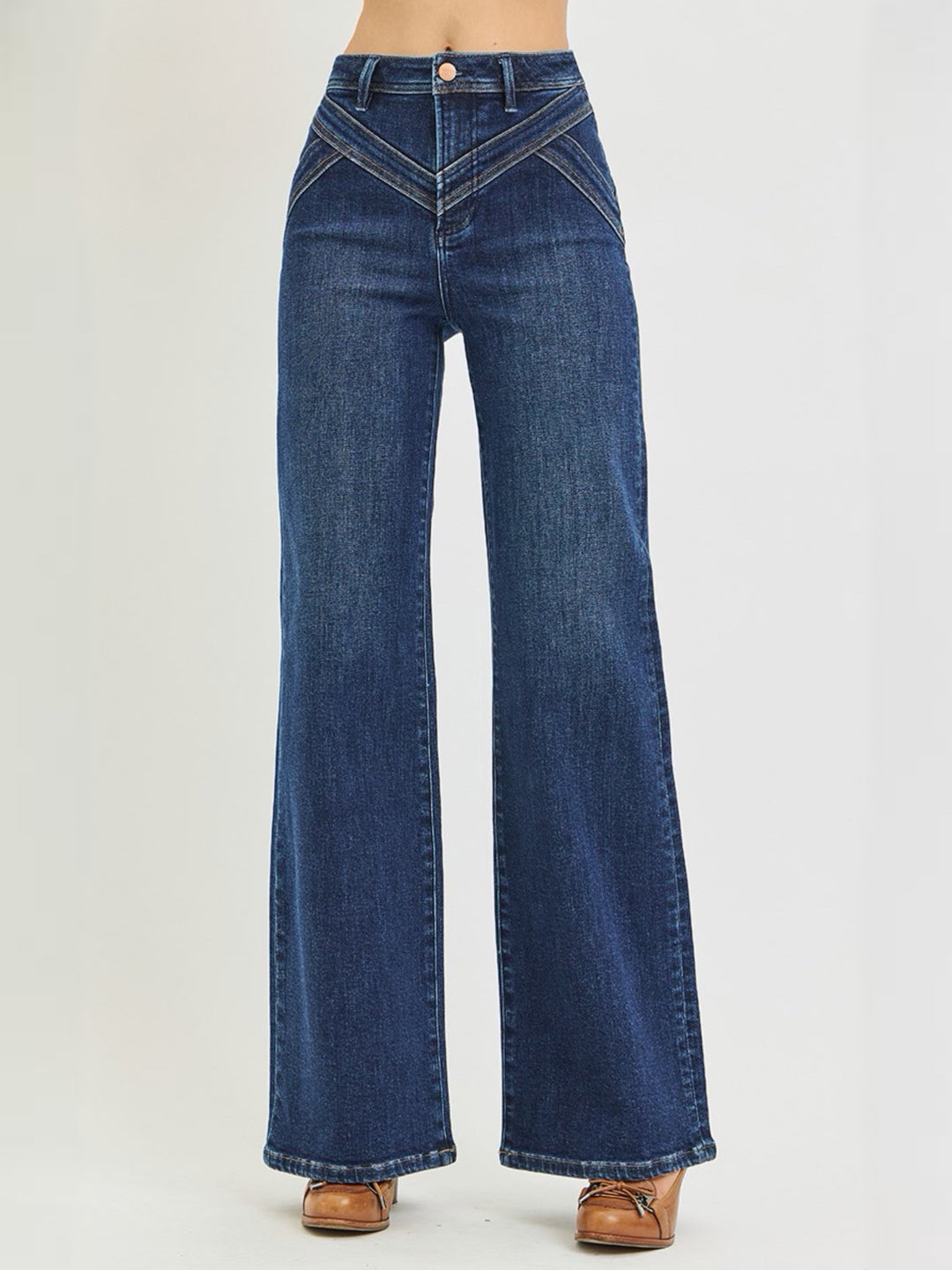 Risen Western Yoke HR Wide Leg Jeans