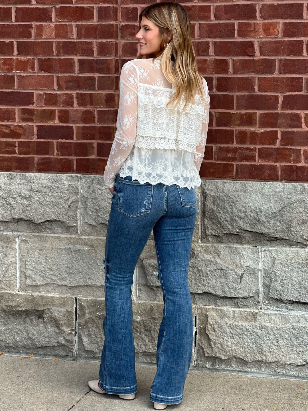 Desire Lace Ruffled Blouse