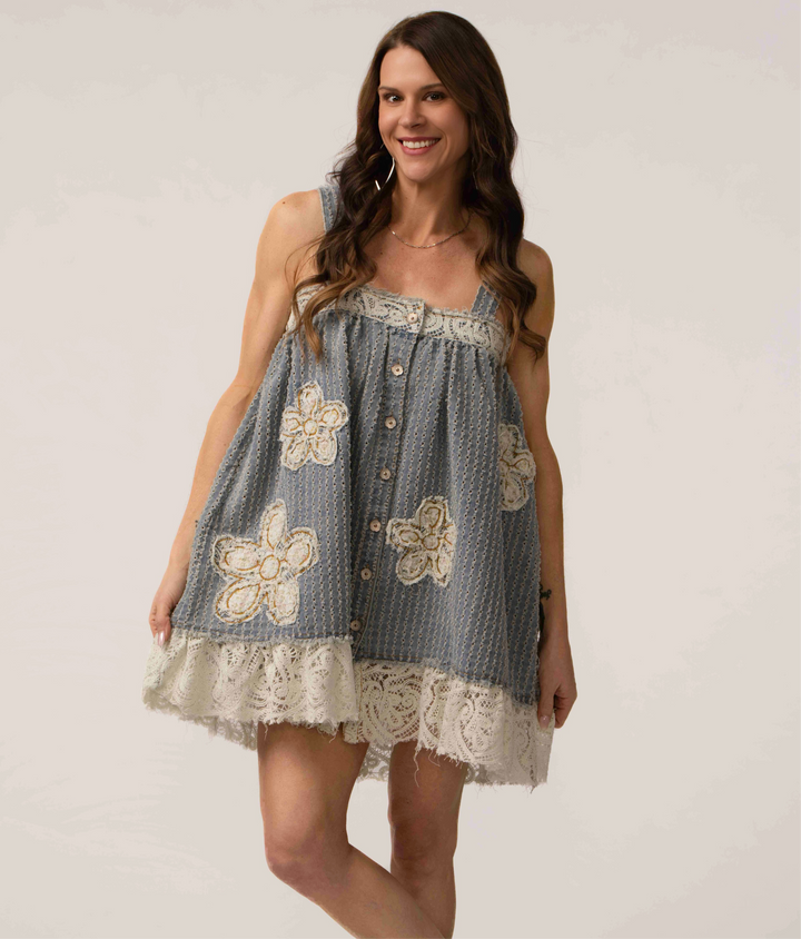 Vintage Charm Denim Dress