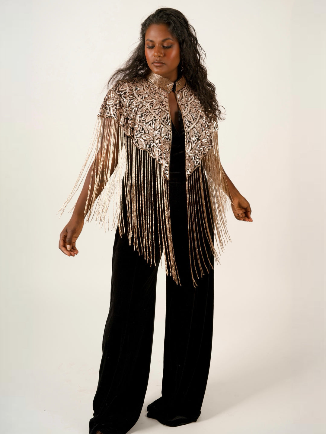 Champagne Beaded Cape