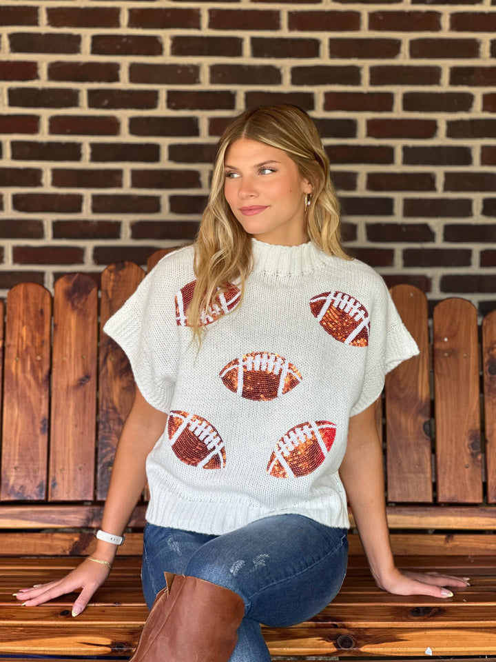 Game Day Sequin Football Top