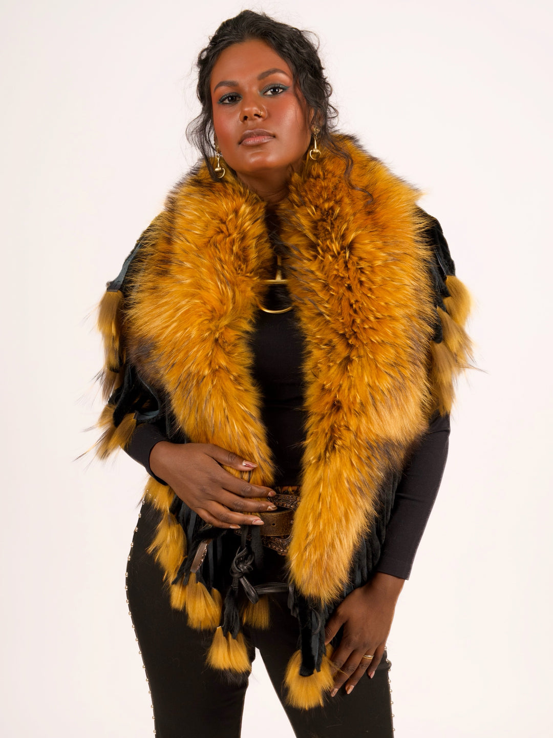 Golden Raccoon Fur Collar
