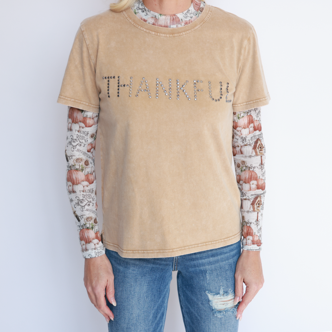 Pumpkin Patch Mesh Top