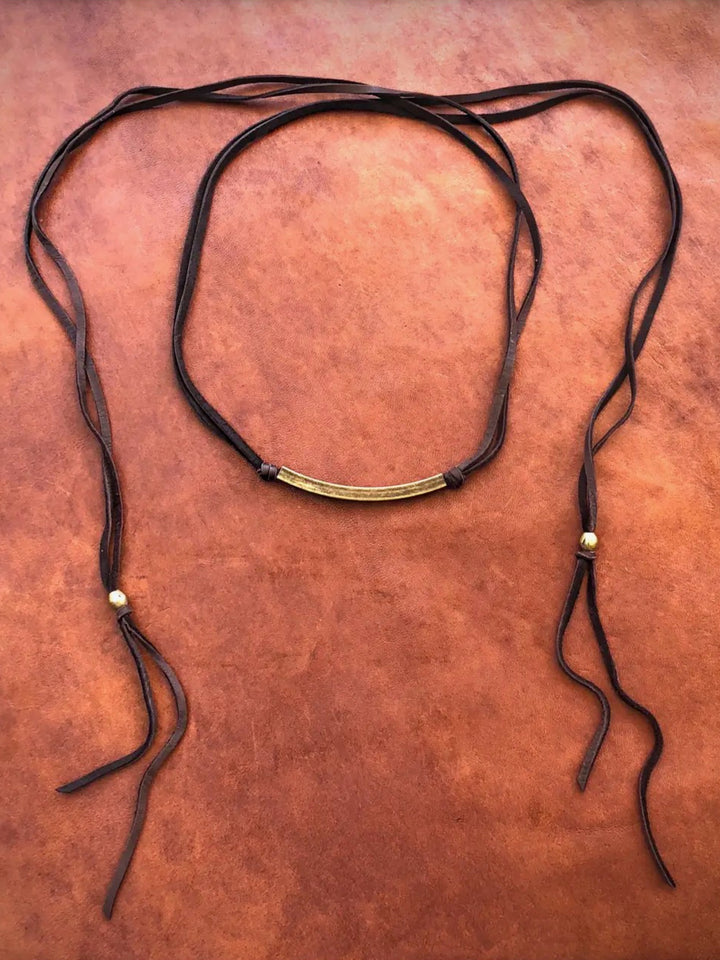 Brown Deerskin Leather Wrap - Multi-Wear Versatile Jewelry Accessory