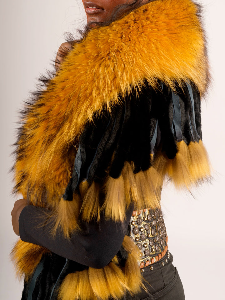 Golden Raccoon Fur Collar