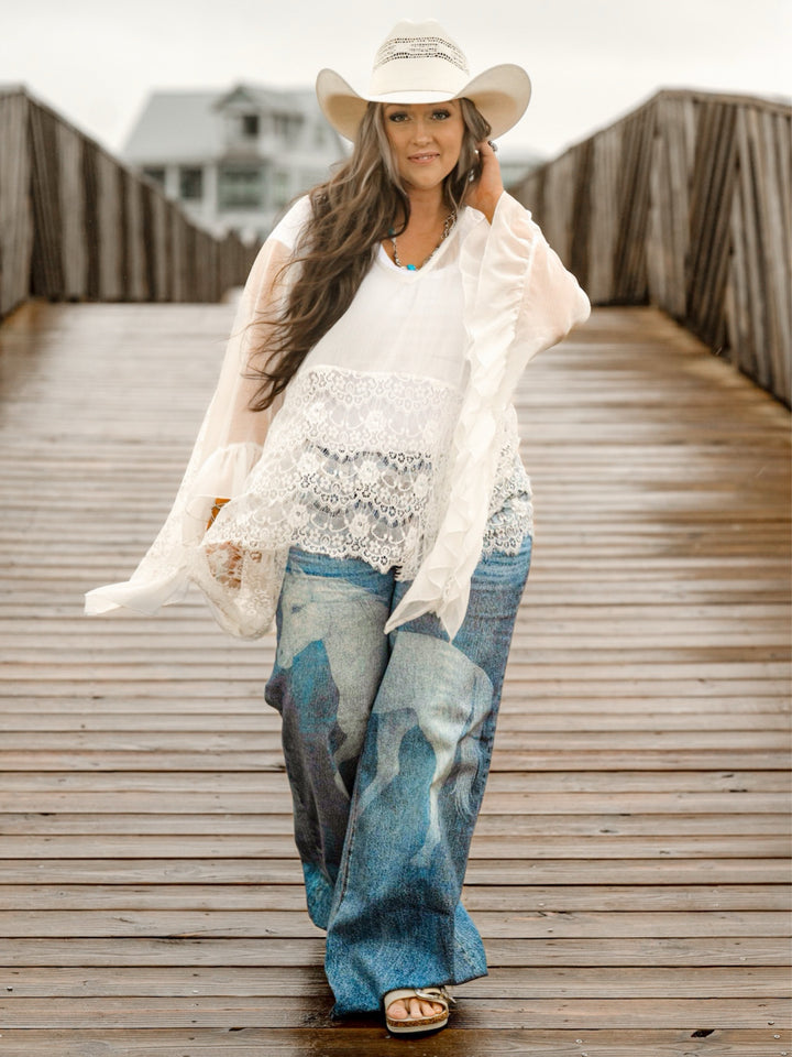 Wild Horse Wide Leg Western Jeans