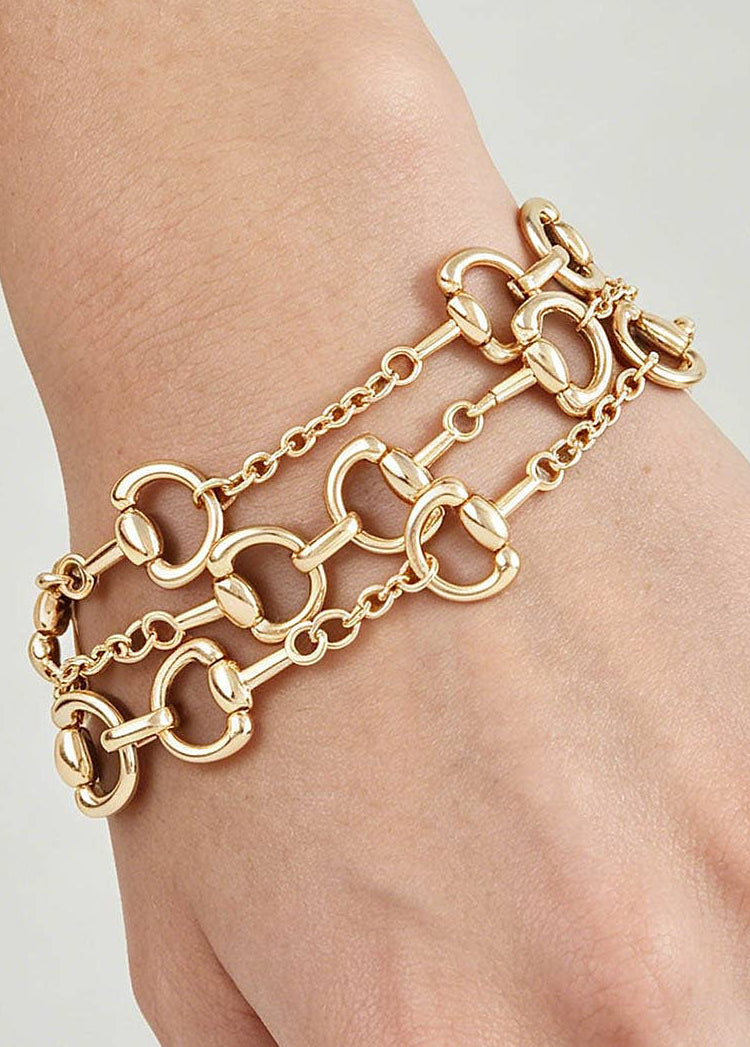 Triple Toggle Bit Chain Bracelet