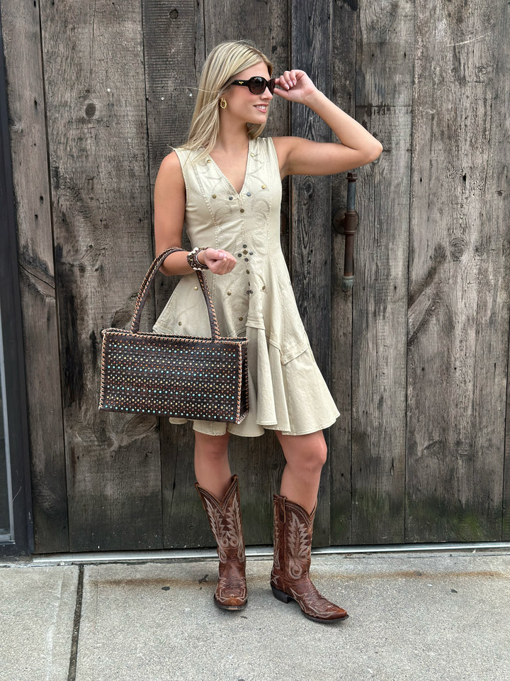 Western Stitch Flare Denim Mini Dress