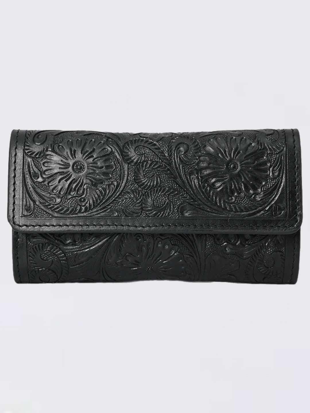 Eclipse Black Tri-Fold Leather Wallet