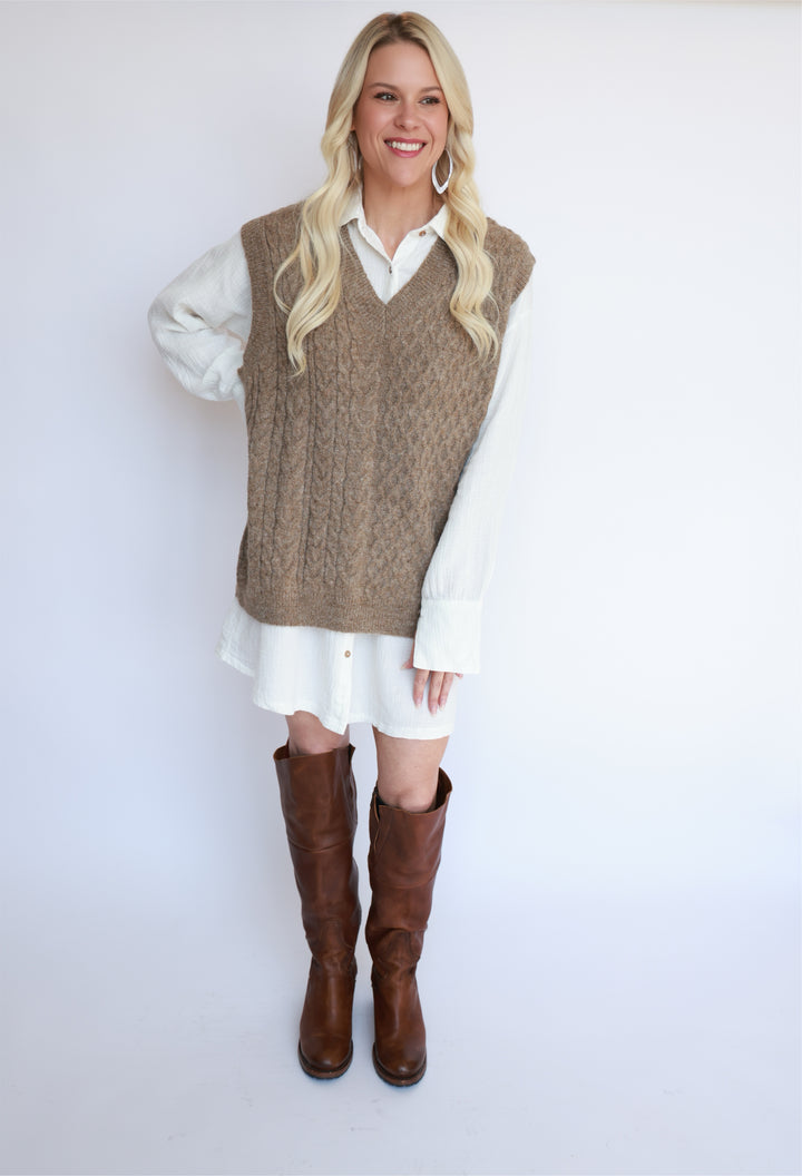 Shelly Cable Knit Sweater Vest