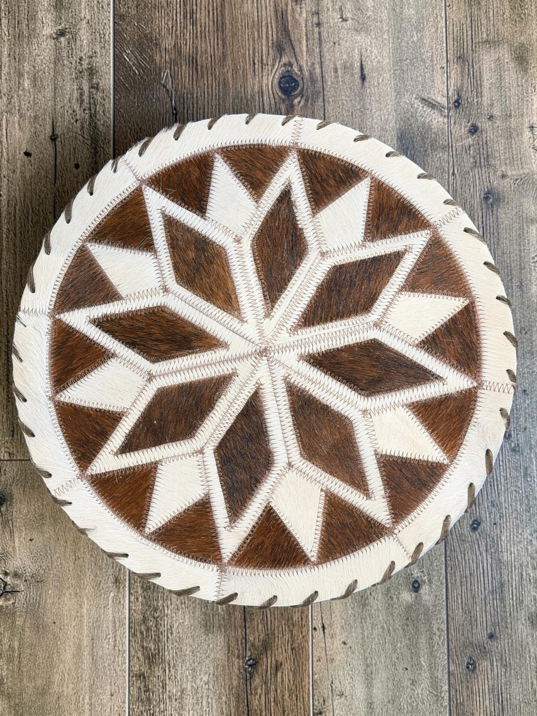 16” Round Cowhide Multi Star Placemat