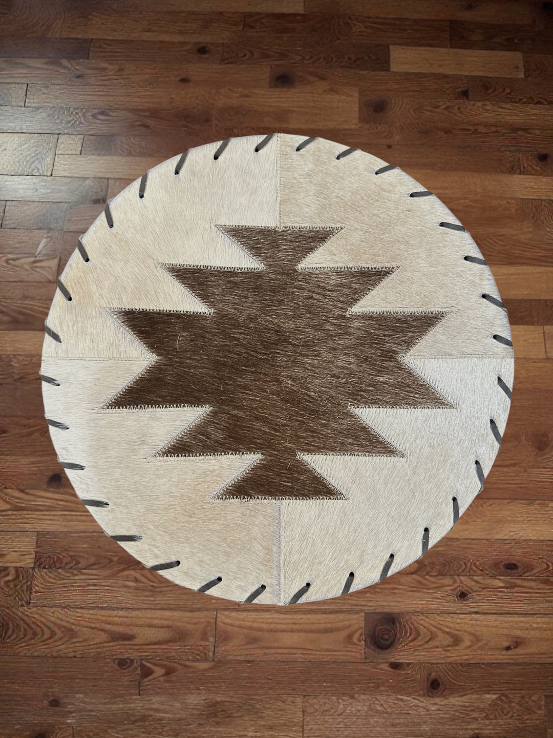 16” Round Cowhide Placemats with Mesa Pattern