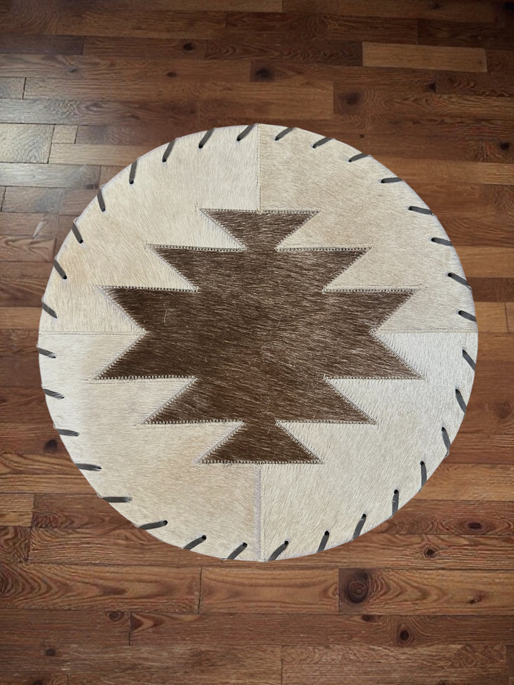 16” Round Cowhide Placemats with Mesa Pattern