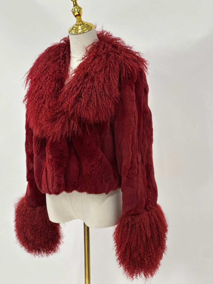 The Victoria Genuine Rabbit & Lamb Fur Coat