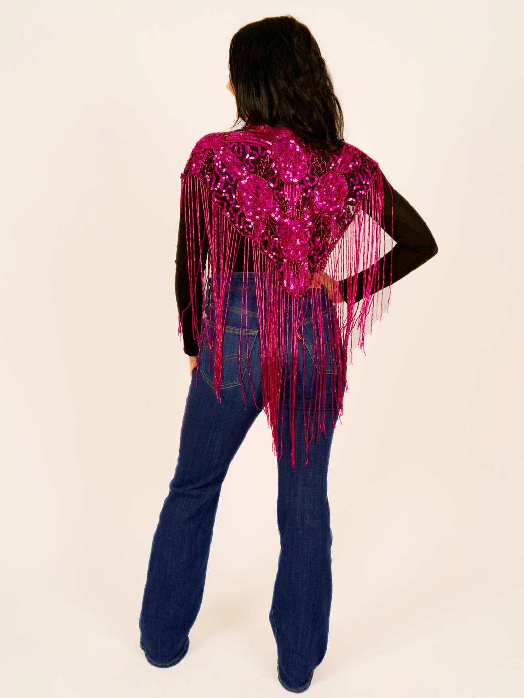 Hot Pink Beaded Cape