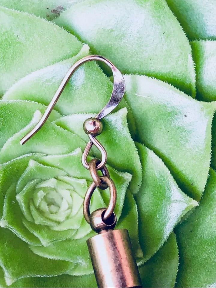 Black Leather & Feather Long Dangle Earrings