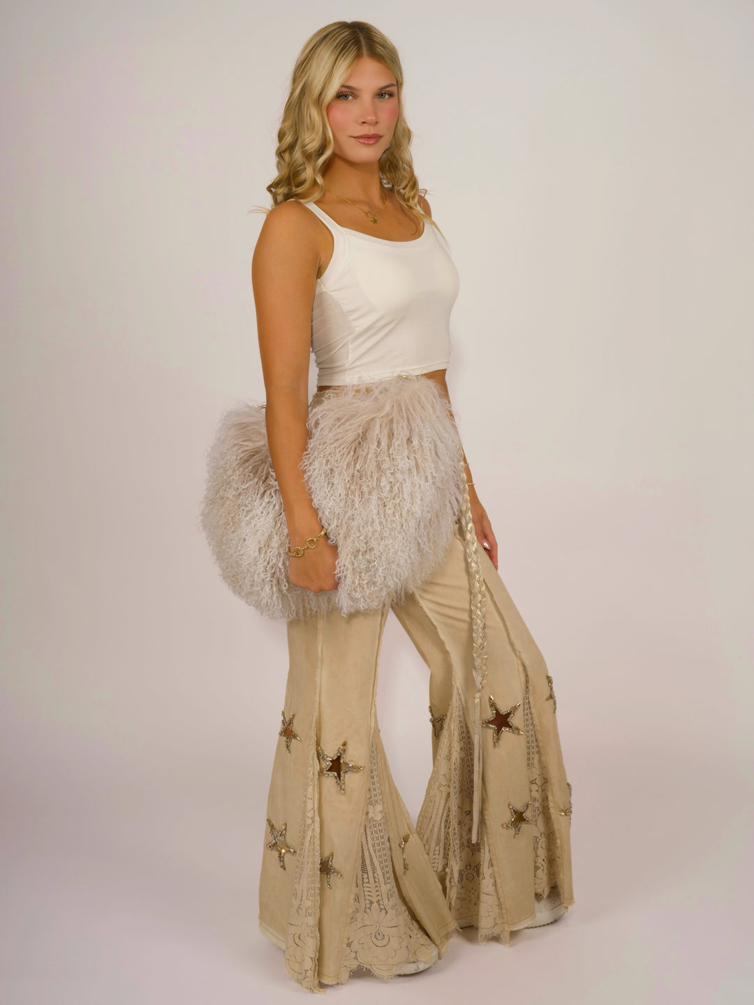 Boho Glam Rhinestone Star Flare Pants