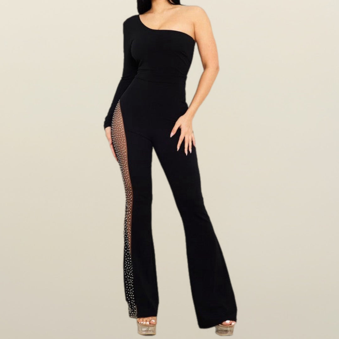 Midnight Sparkle One Shoulder Jumpsuit