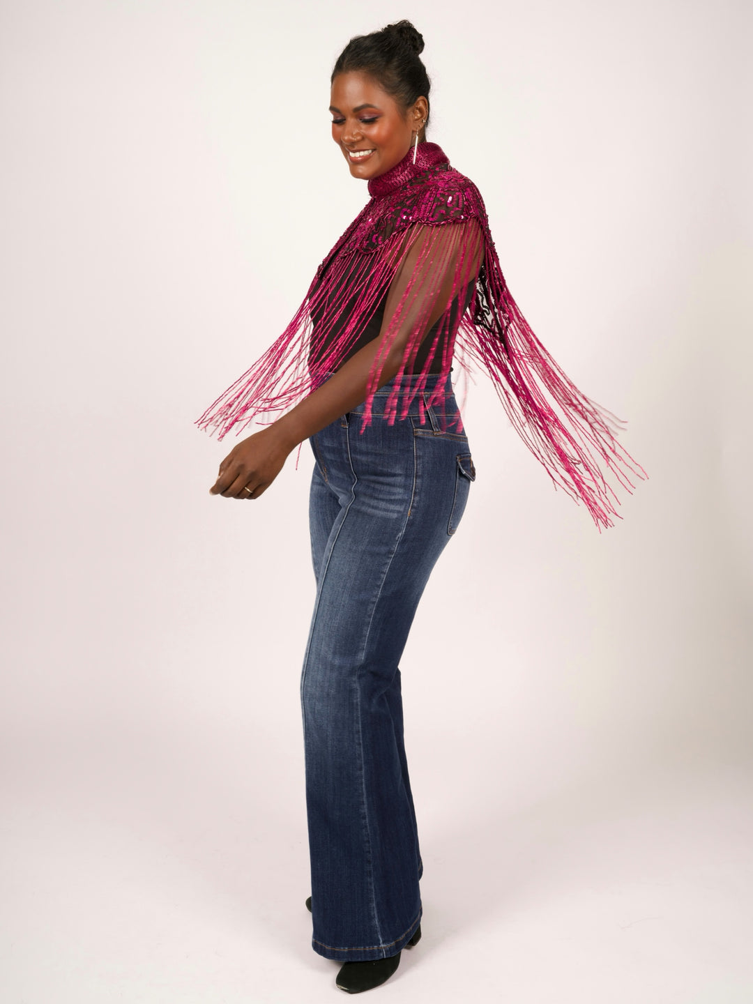 Hot Pink Beaded Cape