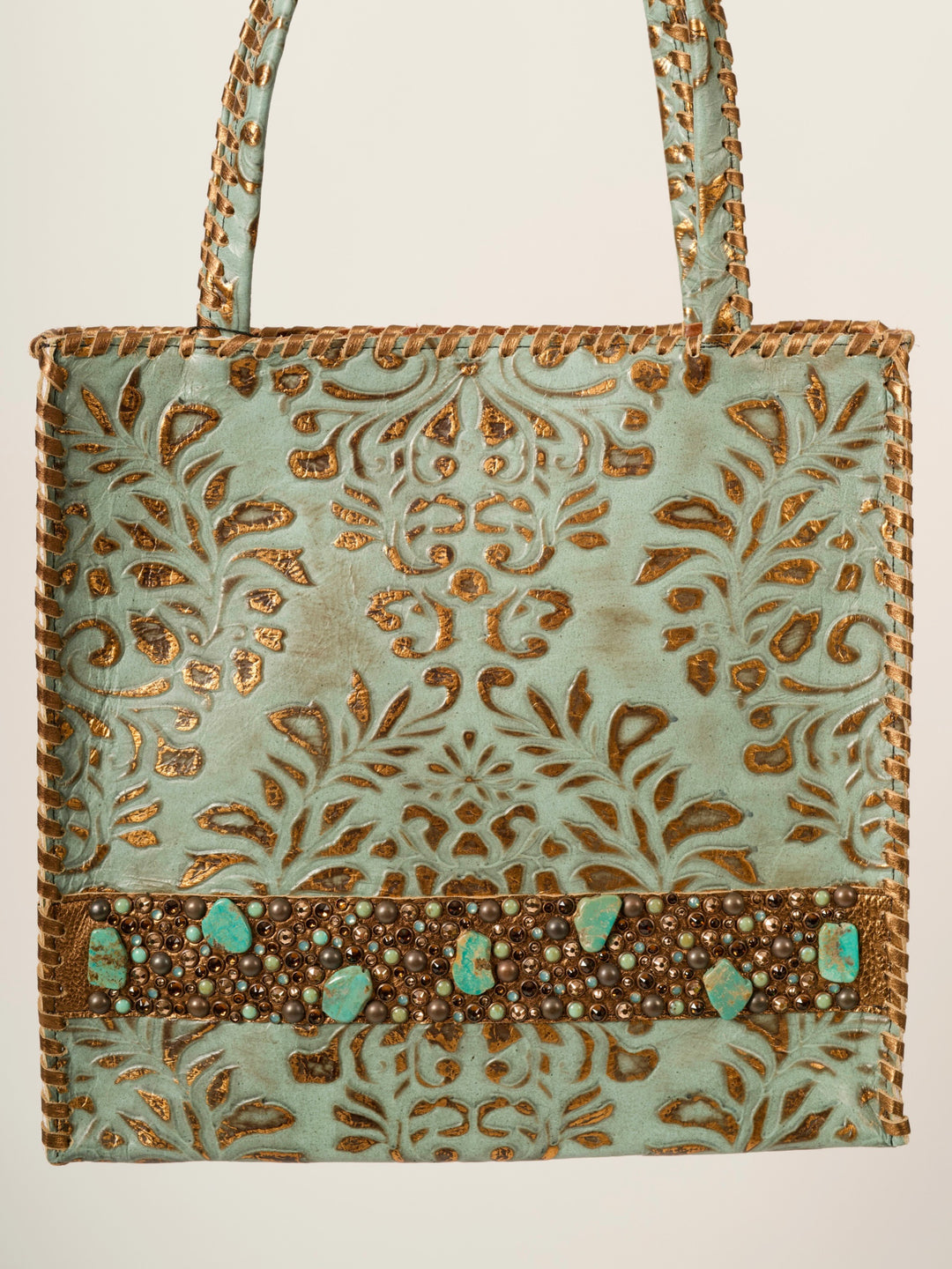 Kurtmen Turquoise Galaxy Tall Box Tote Bag