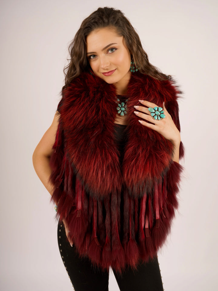 Foxy Red Raccoon Fur Collar