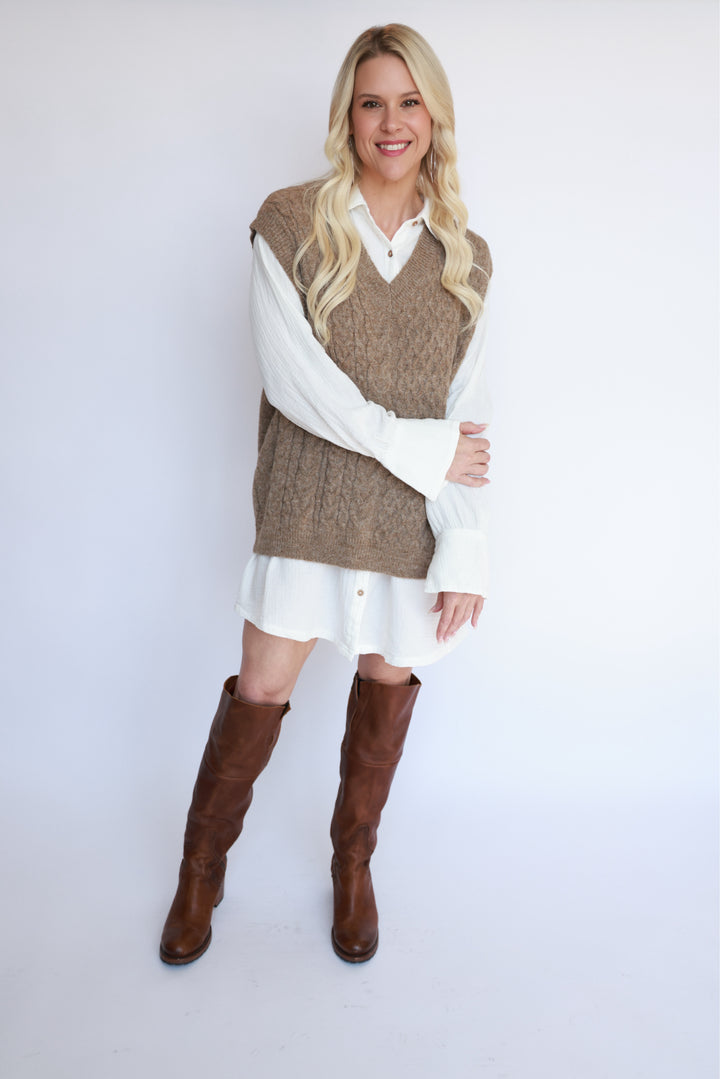 Shelly Cable Knit Sweater Vest