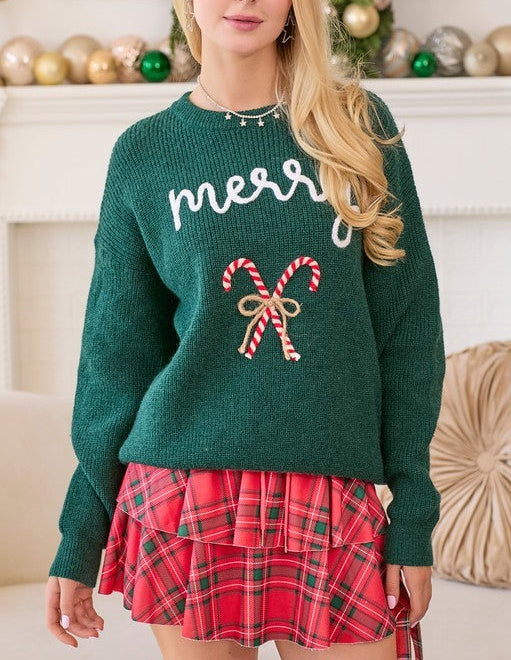 Merry Holiday Candy Cane Sweater