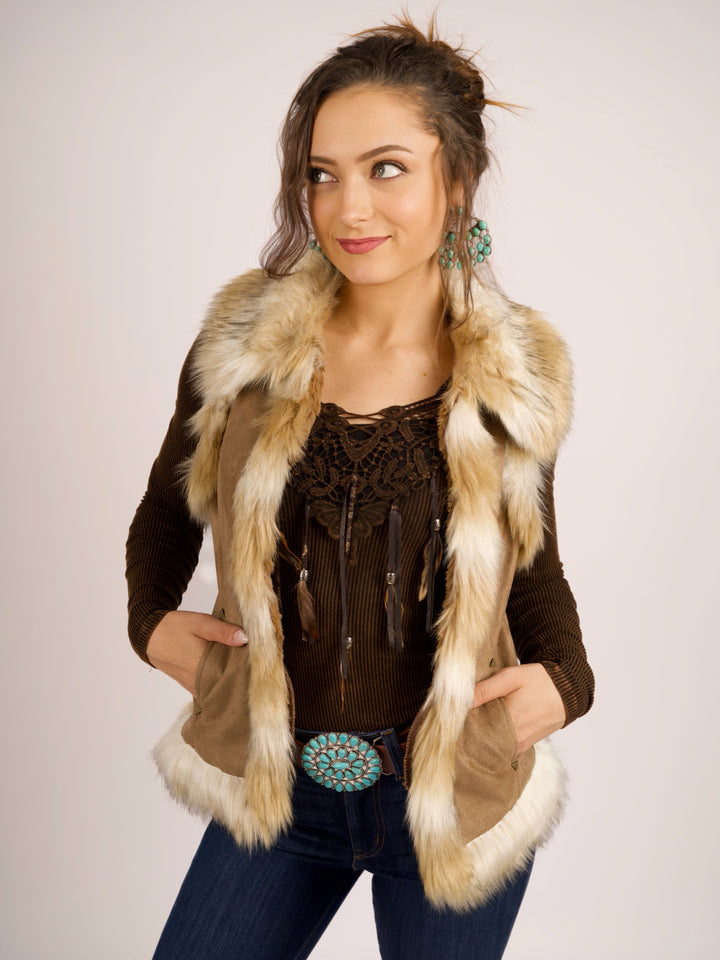 Coyote Creek Faux Suede Fur Vest