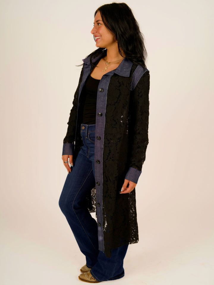 Sierra Lace with Denim Trim Jacket