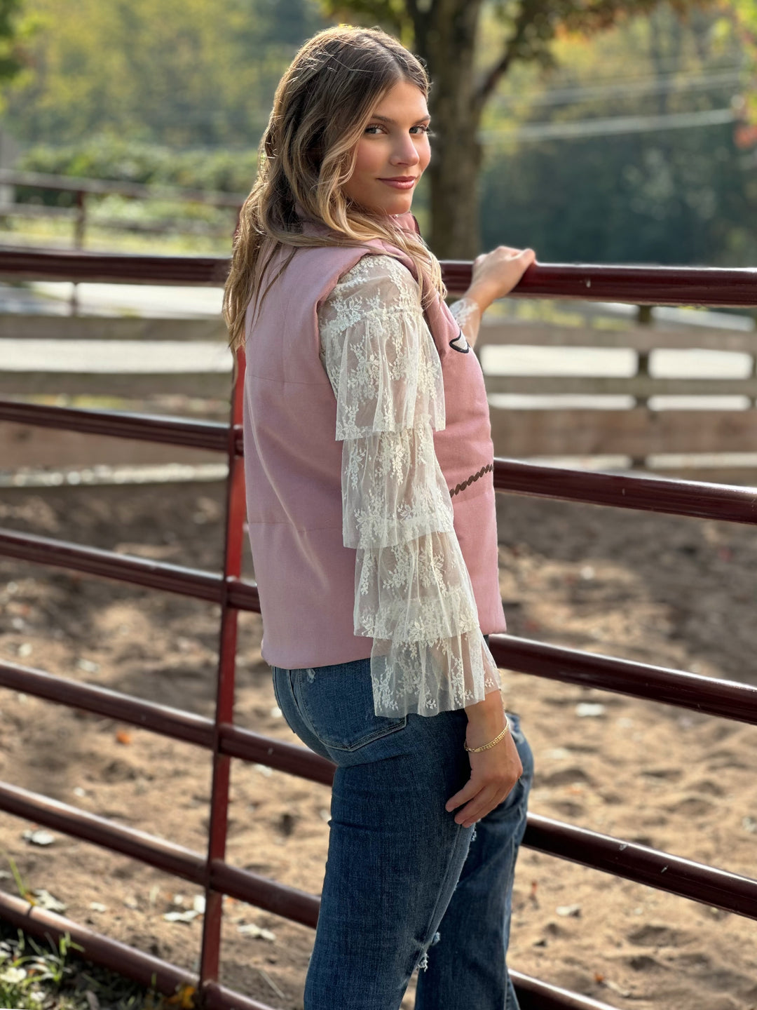 Ruffle Sleeve Lace Layering Top