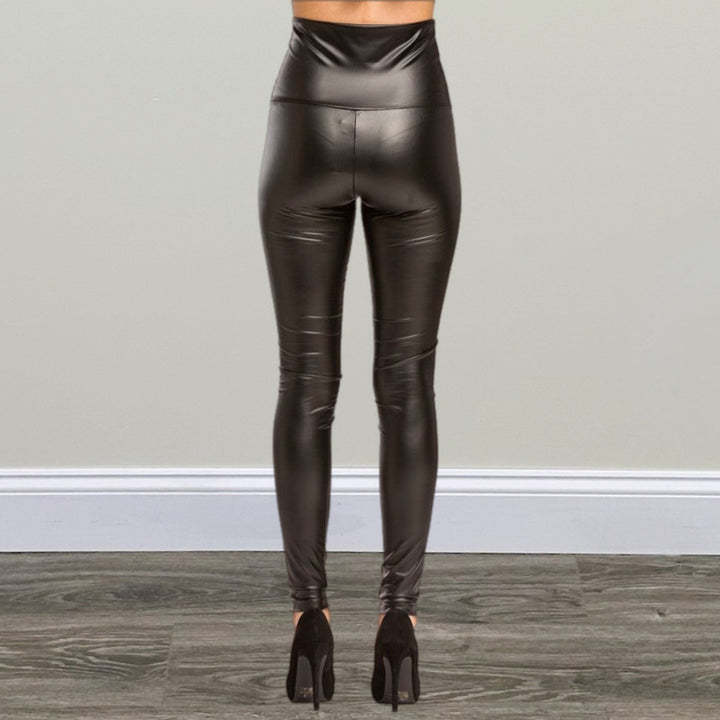 Faux Leather High Waist Leggings - Salt and Grace Boutique