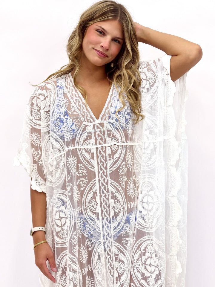 POL Boho Breeze Crochet Floral Dress