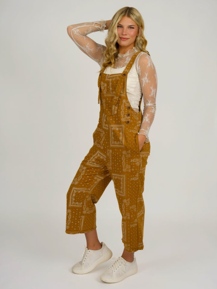 Bandana Print Overalls