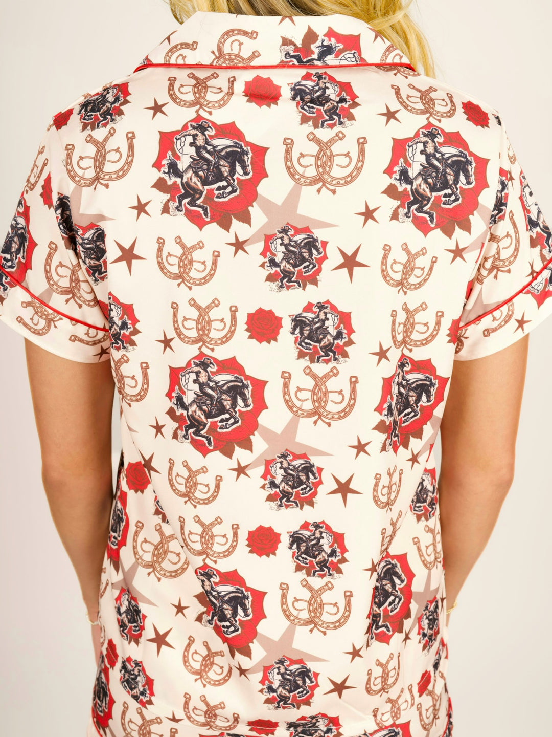 Western Print Shorts Lounge Set