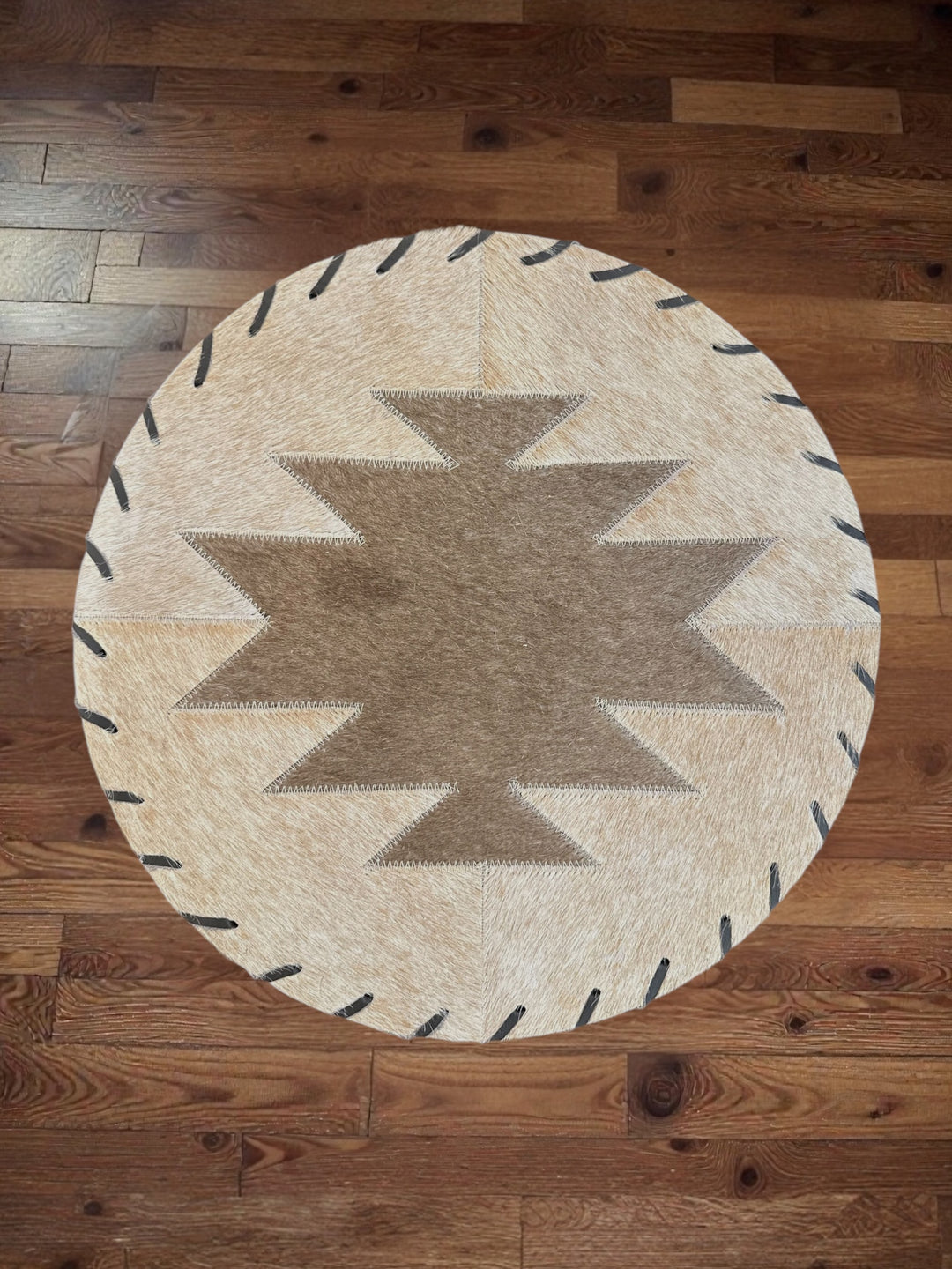16” Round Cowhide Placemats with Mesa Pattern