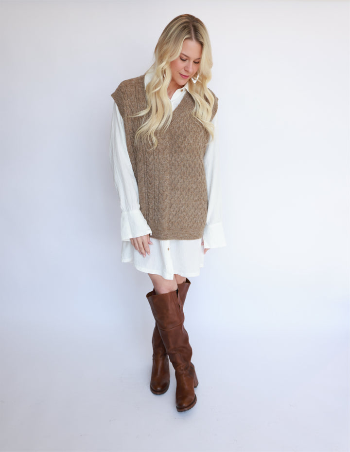 Shelly Cable Knit Sweater Vest