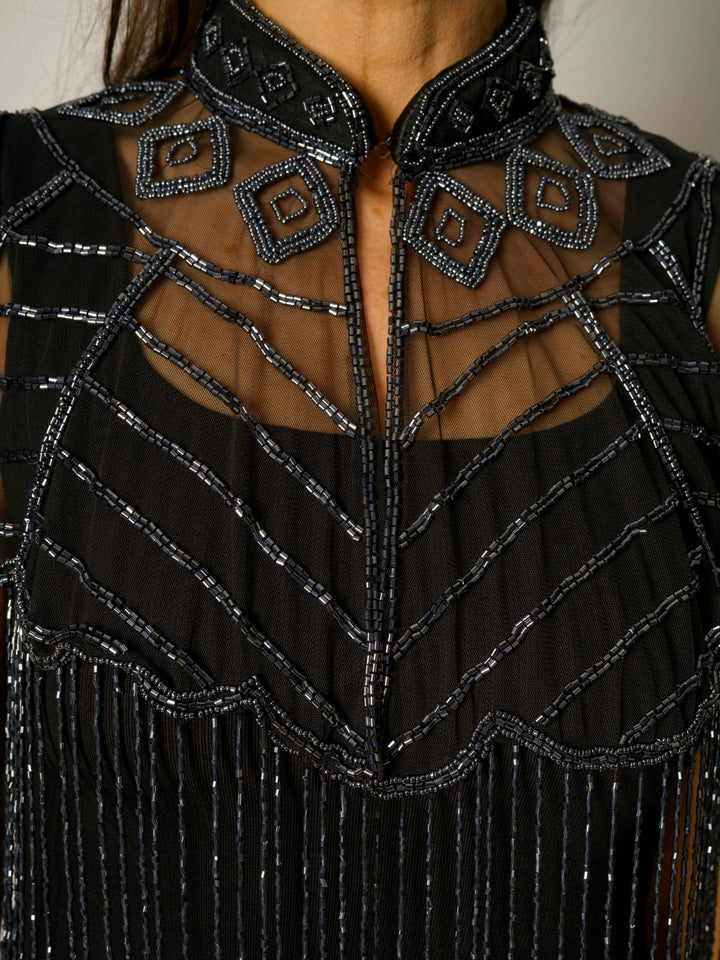 Gun Metal Beaded Cape