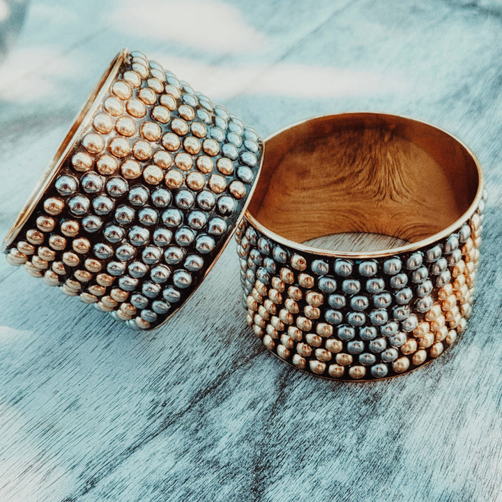 Brass Studded Cuff Bracelet
