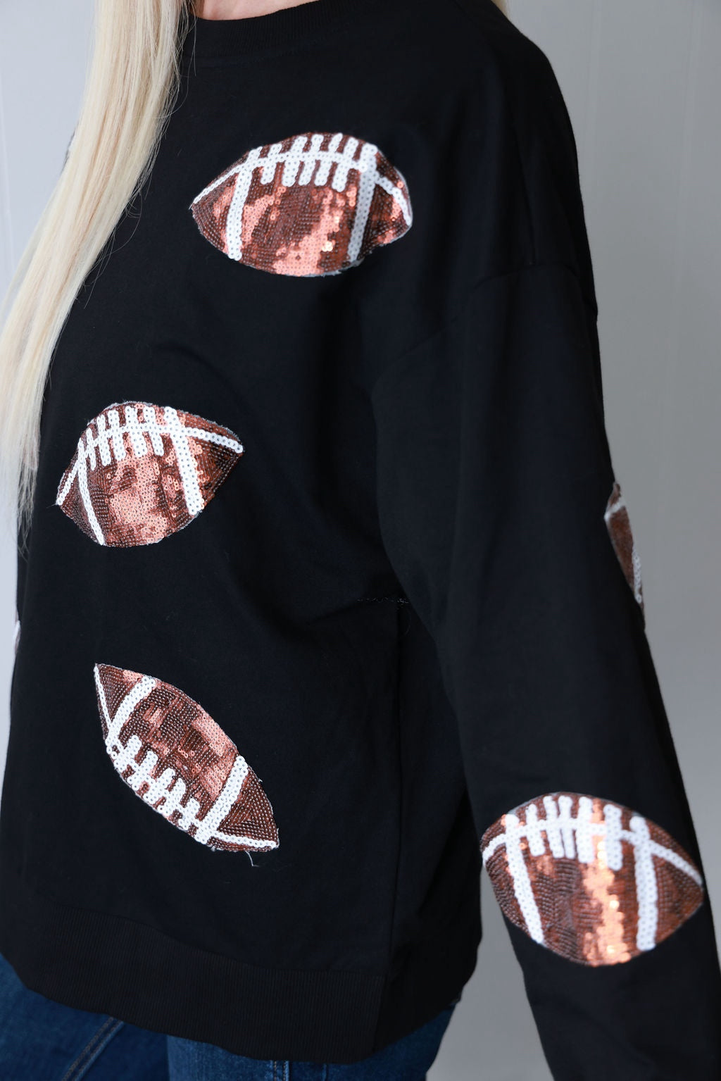 Sequin Football Sweatshirt