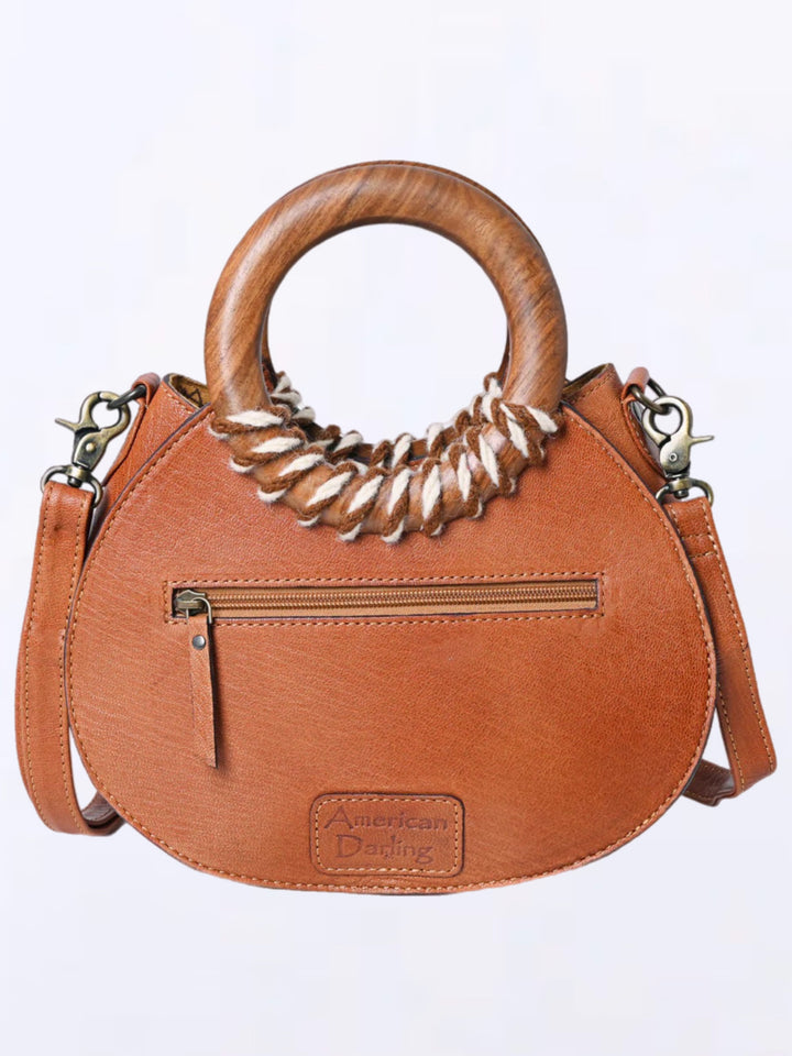 American Darling Floral Carved Leather Clutch with Detachable Strap