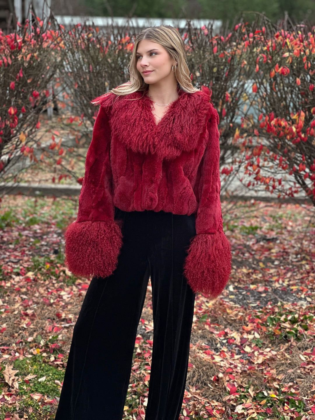 The Victoria Genuine Rabbit & Lamb Fur Coat