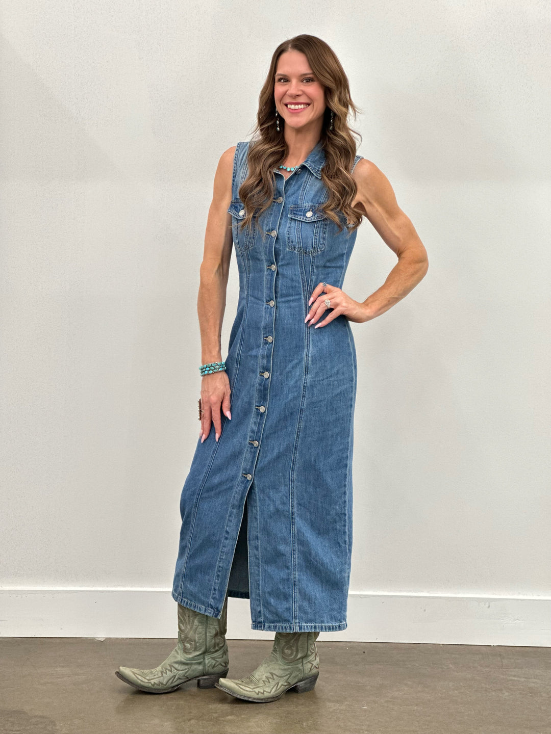 Julia Denim Dress Salt and Grace Boutique Julia Denim Dress Salt and Grace Boutique